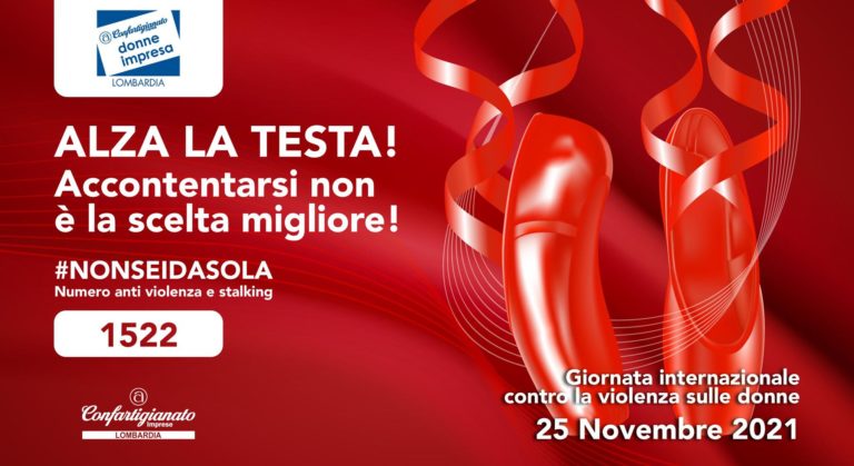 #Nonseidasola: alza la testa! Confartigianato e Regione contro la violenza sulle donne