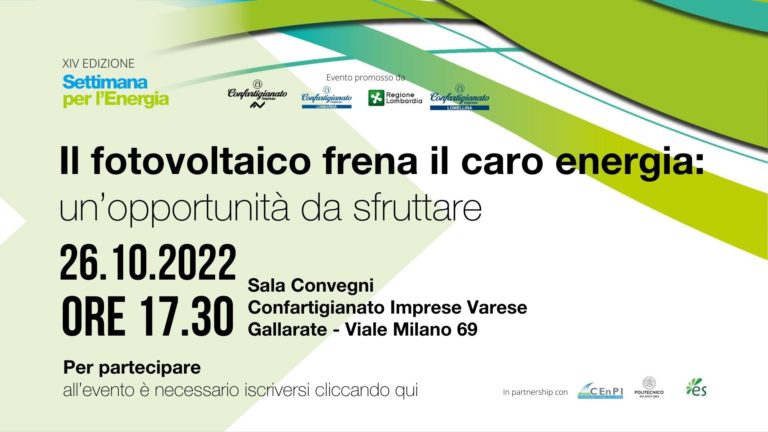 Il fotovoltaico frena il caro energia: una serata per scoprire come