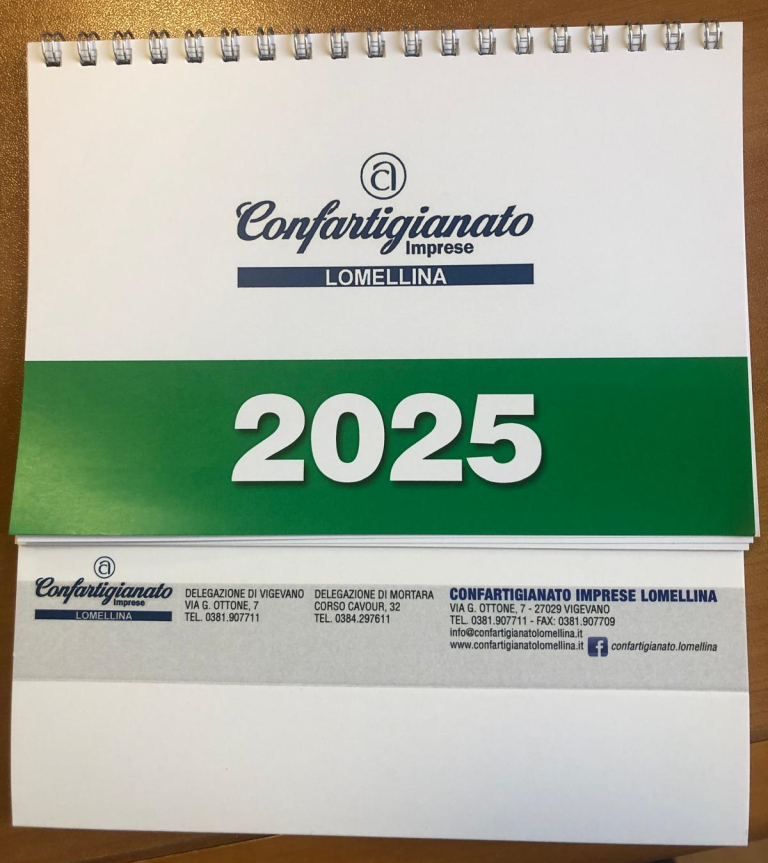 Il calendario da tavolo torna per i soci di Confartigianato Lomellina