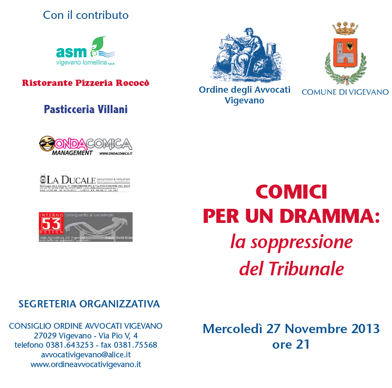 Serata contro la soppressione del Tribunale di Vigevano